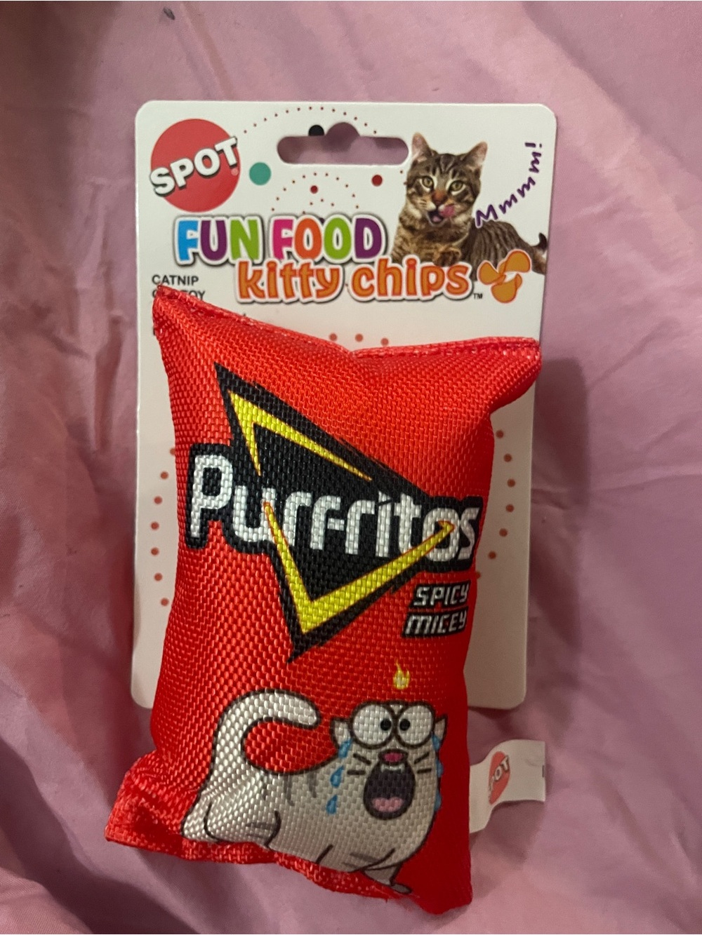 Fun Food Kitty Chips Purrritos Catnip Toy - Red
